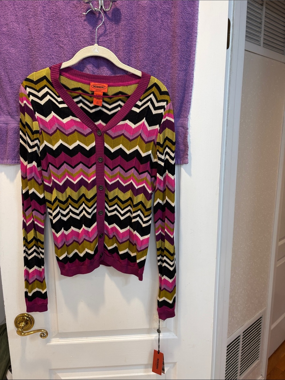 NWT Missoni for Target Zigzag Cardigan in Pink, Olive, Black & White